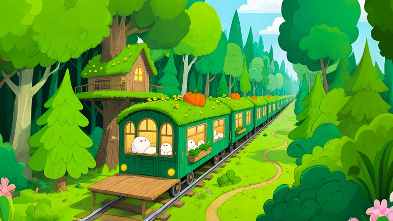 Forest Train 4K and 8K Ultra HD Wallpaper Collection - Pack with 3 wallpapers for $1