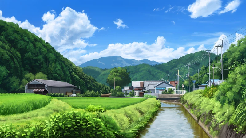 Japanese Rural Village 8K Ultra HD Desktop Wallpaper