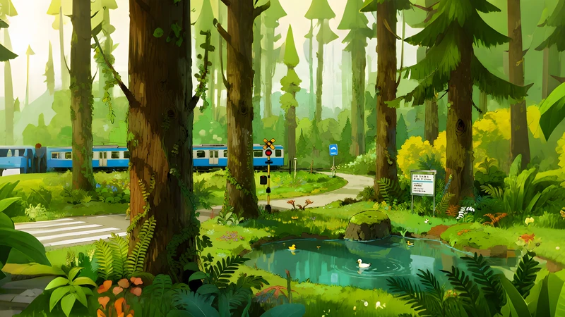 Japanese Forest Train 4K and 8K Ultra HD Wallpaper Collection - Pack with 3 wallpapers for $1