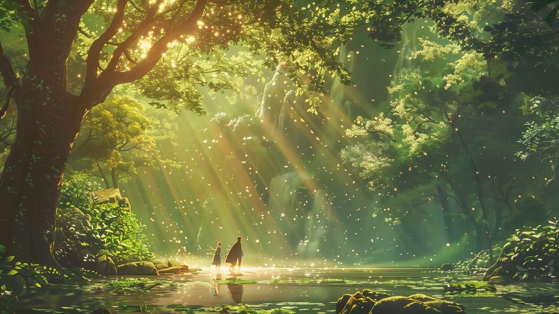 Fantasy Forest Light and Shadow 8K Ultra HD Desktop Wallpaper