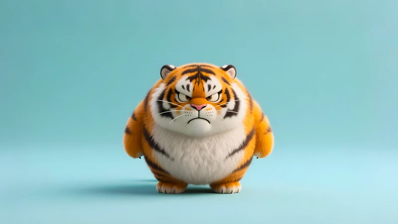 Cute Cartoon Tiger 4K Desktop Wallpaper