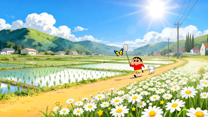 Anime Spring Rice Fields and Cherry Blossoms 4K 8K Ultra HD Wallpaper Collection - Pack with 3 wallpapers for $1