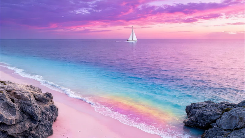 Tropical Sunset Beach 8K Ultra HD Desktop Wallpaper