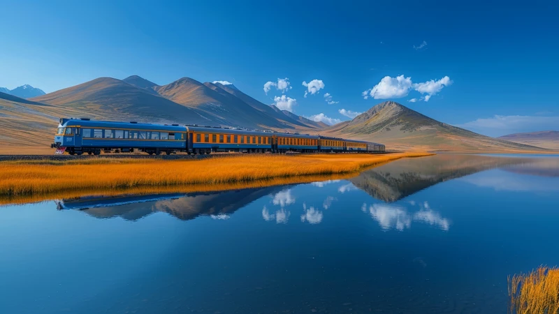 Highland Train Landscape 8K Ultra HD Desktop Wallpaper