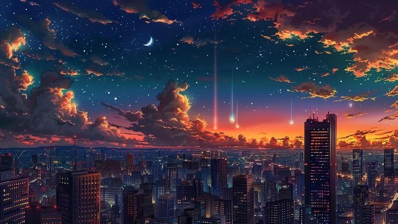Cyber City Night Scene 8K Ultra HD Desktop Wallpaper
