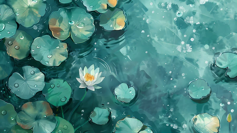 Oriental Art Lotus 4K Desktop Wallpaper