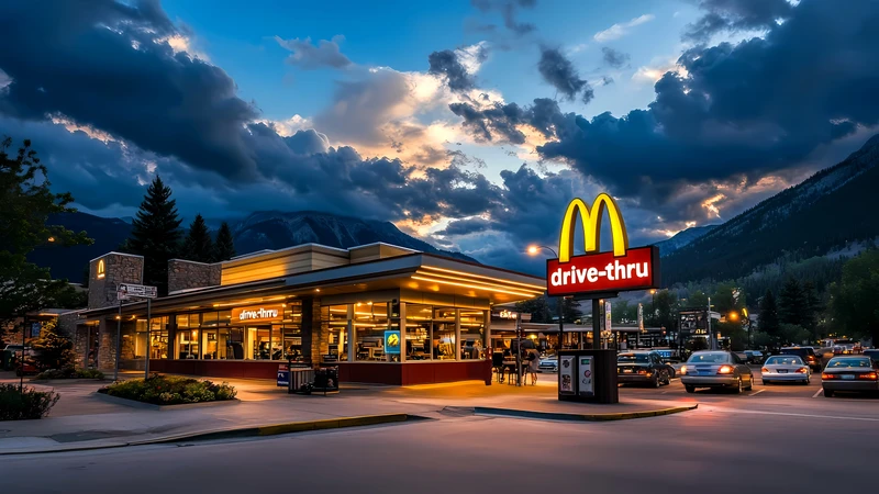 Mountain McDonald's Drive-Thru 4K Desktop Wallpaper