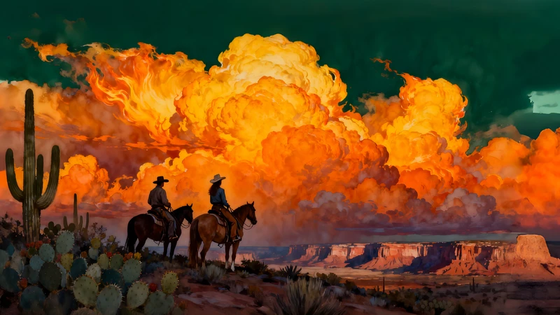 Western Desert Sunset 4K Desktop Wallpaper