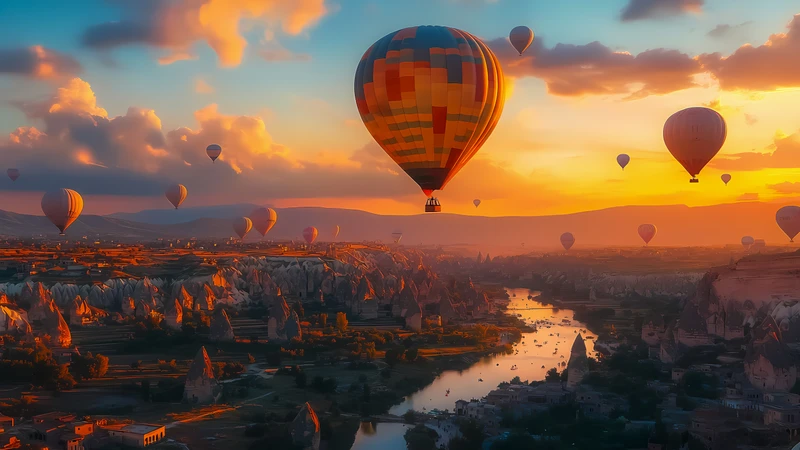 Turkish Cappadocia Hot Air Balloons 4K Desktop Wallpaper