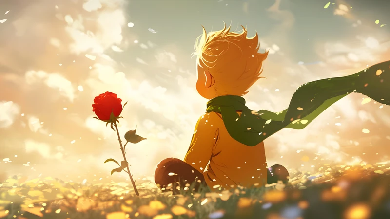Studio Ghibli Inspired Boy with Rose 4K Desktop Wallpaper
