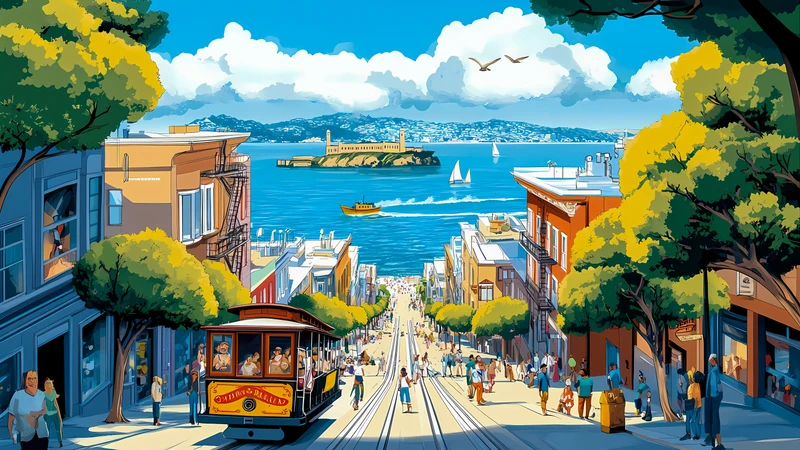 San Francisco Cable Car Street 4K Desktop Wallpaper