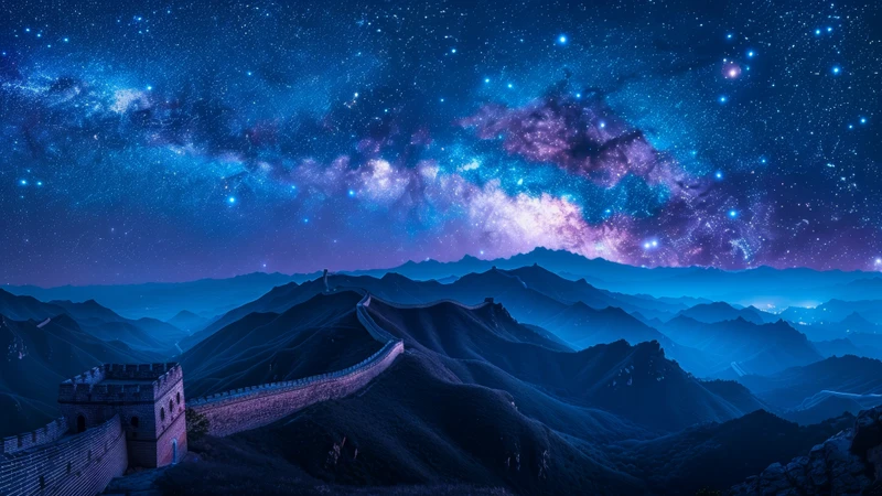 Chinese Night Sky Milky Way 8K Ultra HD Desktop Wallpaper