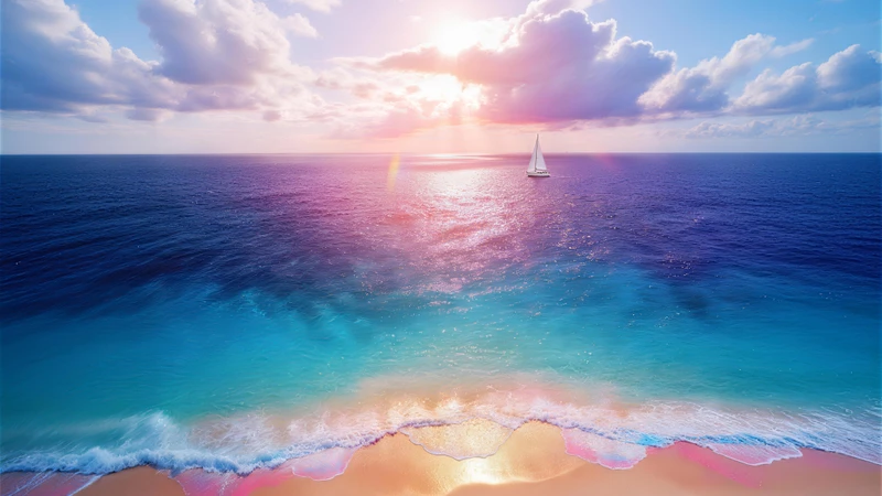 Tropical Sunset Beach 8K Ultra HD Desktop Wallpaper