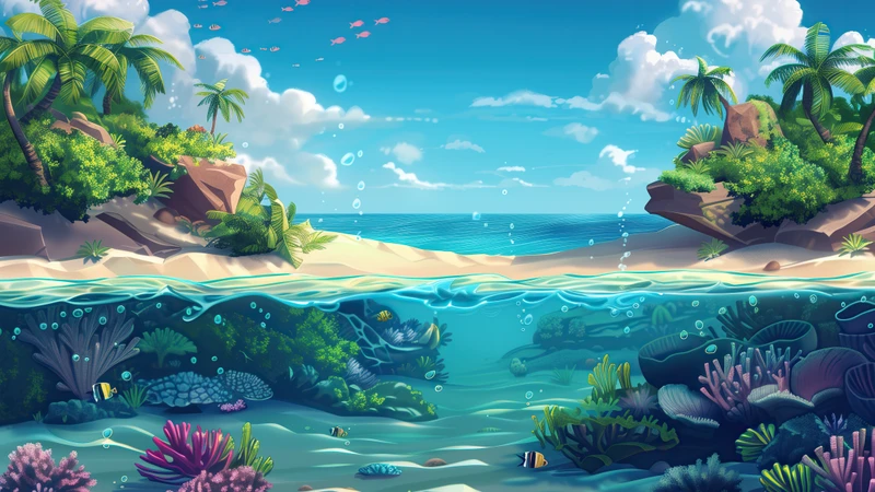 Tropical Ocean Scenery 8K Ultra HD Wallpaper Collection - Pack with 4 wallpapers for $1