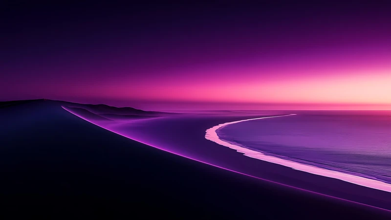 Cyberpunk Purple Desert Dunes 4K Desktop Wallpaper