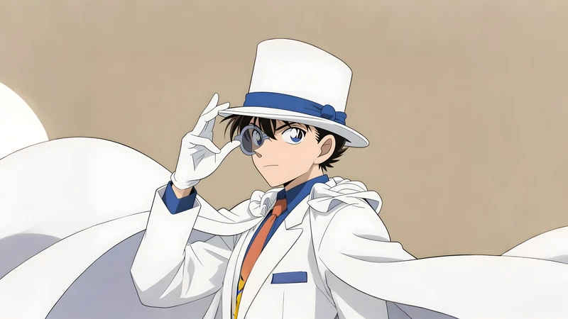 Anime Detective in White Hat 4K Desktop Wallpaper