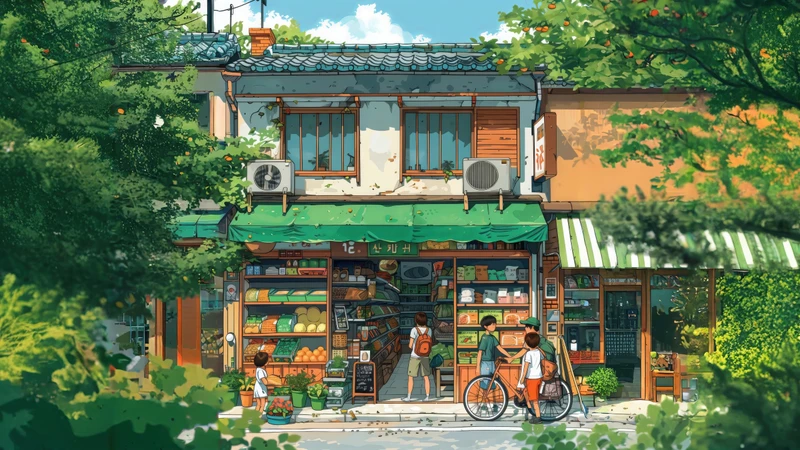 Japanese Street Market 4K Desktop Wallpaper