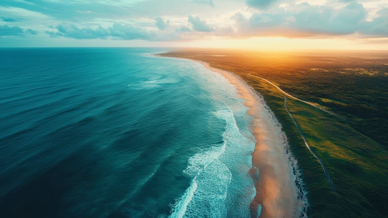 Coastal Sunset Beach 8K Ultra HD Desktop Wallpaper