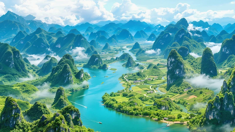 Chinese Style Landscape Canyon 8K Ultra HD Desktop Wallpaper