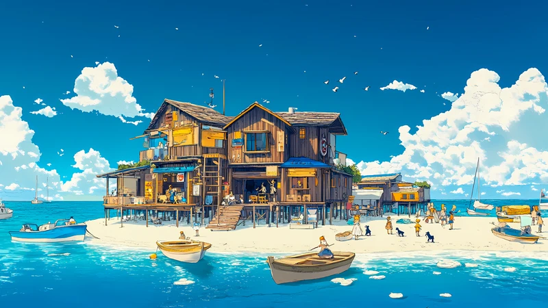 Japanese Coastal Village 4K 8K Ultra HD Wallpaper Collection - Pack with 3 wallpapers for $1