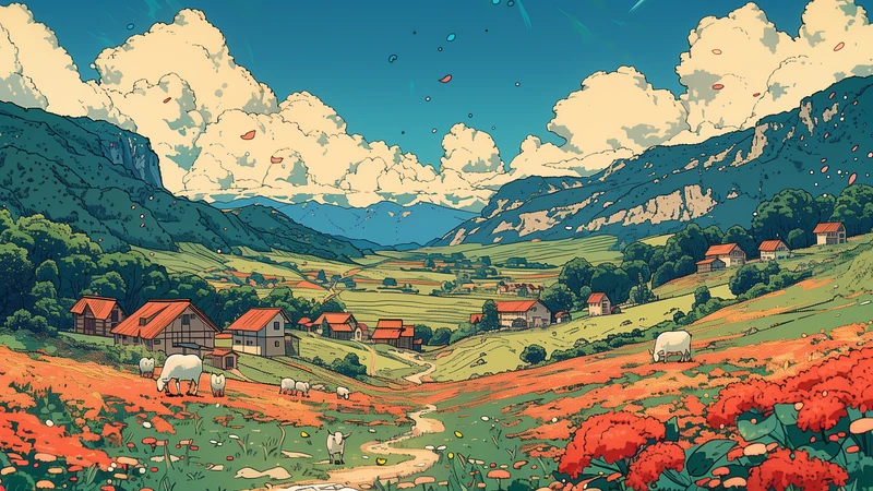 Japanese Alpine Village 8K Ultra HD Wallpaper Collection - Pack with 5 wallpapers for $1