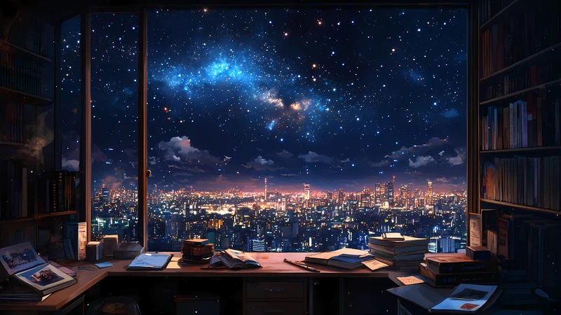 Urban Night Sky Cityscape 4K Desktop Wallpaper