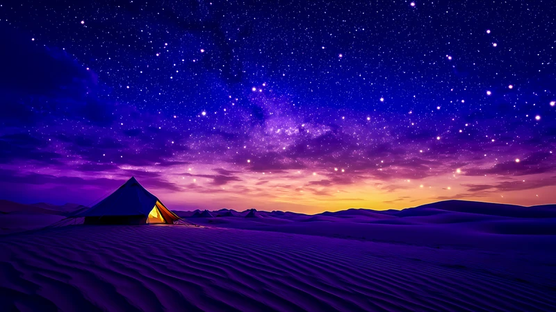 Desert Night Sky Starry Desert 4K Desktop Wallpaper
