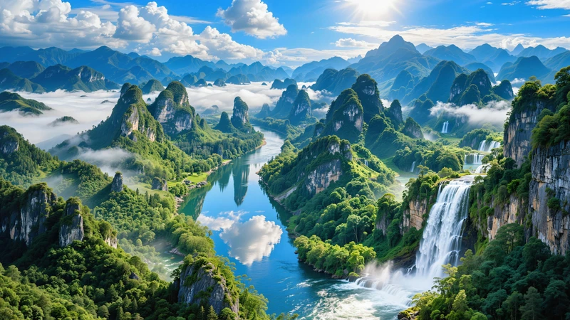 Ink-Wash Landscape 8K Desktop Wallpaper Pack - Pack with 16 wallpapers for $1