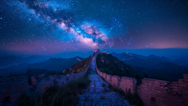 Chinese Night Sky Milky Way 8K Ultra HD Desktop Wallpaper