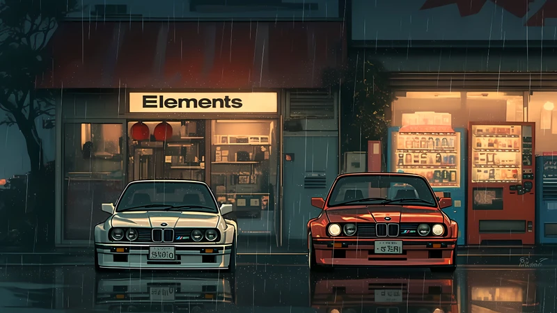 Cyberpunk Rainy Cityscape 4K Desktop Wallpaper
