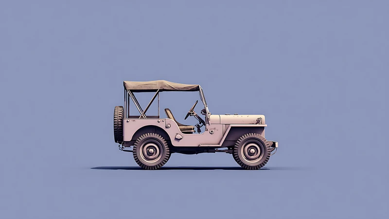 Minimalist Vintage Jeep 4K Desktop Wallpaper