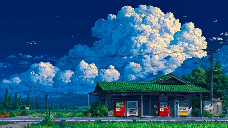 Japanese Rural Anime 4K 8K Ultra HD Wallpaper Collection - Pack with 3 wallpapers for $1