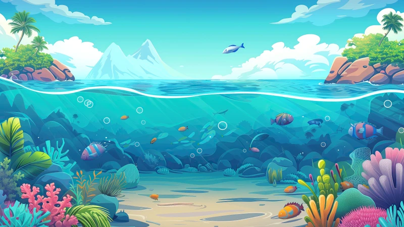 Ocean Underwater Scene 8K Ultra HD Wallpaper Collection - Pack with 4 wallpapers for $1