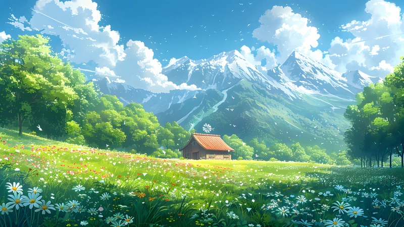 Anime Countryside Cottage 4K Wallpaper Pack - Pack with 10 wallpapers for $1
