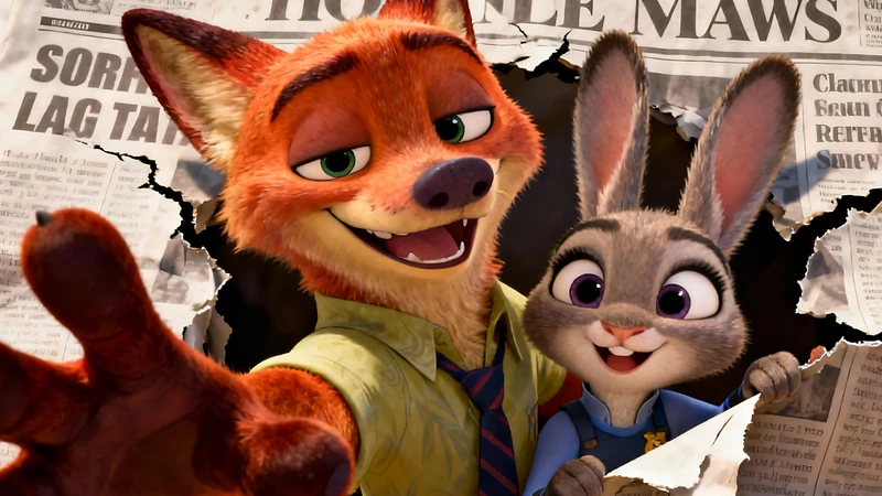 Zootopia Animated Fox and Rabbit 4K Desktop Wallpaper