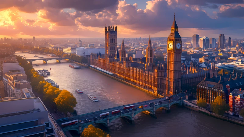 London Skyline Sunset 4K 8K Ultra HD Wallpaper Collection - Pack with 3 wallpapers for $1