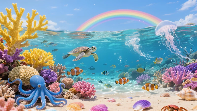 Underwater Fairy Tale Coral Reef 8K Ultra HD Desktop Wallpaper