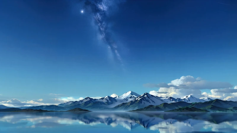 Oriental Art Mountain Lake 8K Ultra HD Desktop Wallpaper