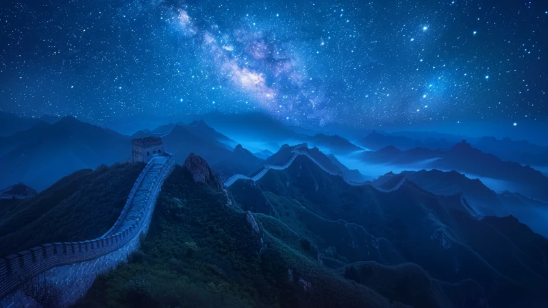 Chinese Night Sky Milky Way 8K Ultra HD Desktop Wallpaper