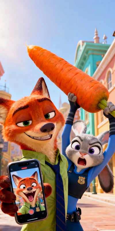 Zootopia Fox and Rabbit 8K Ultra HD Phone Wallpaper