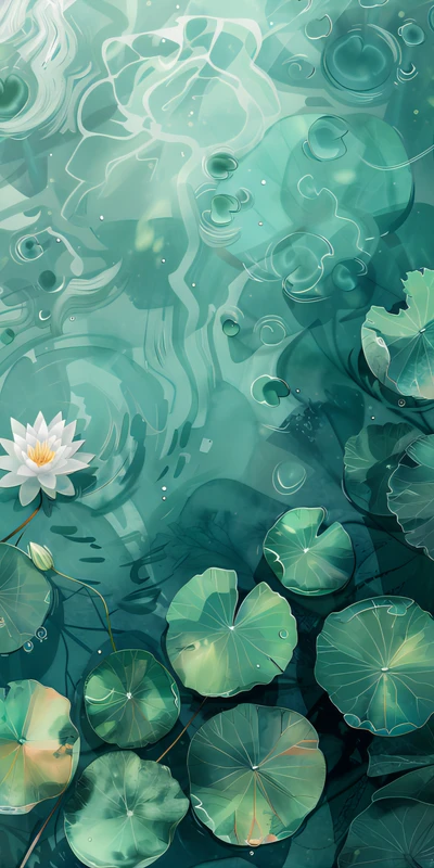 Oriental Art Lotus 4K Desktop Wallpaper