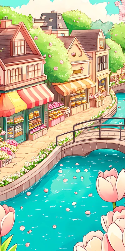 Anime Village Bakery 8K Ultra HD Phone Wallpaper