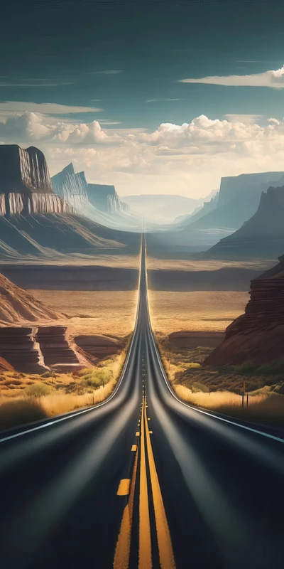 Desert Highway Road 8K Ultra HD Phone Wallpaper