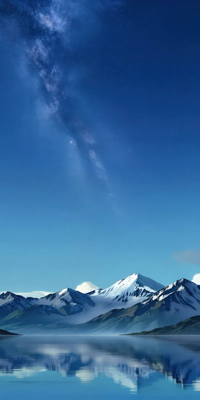 Oriental Art Alpine Lake 8K Ultra HD Phone Wallpaper
