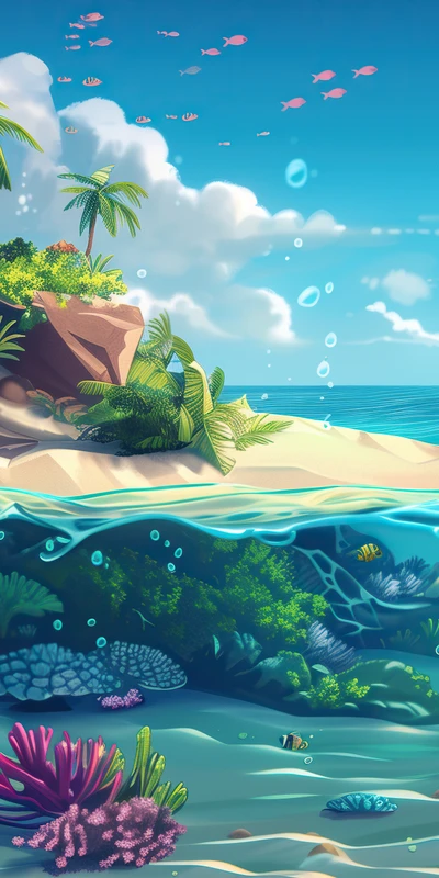 Tropical Ocean Paradise 8K Ultra HD Phone Wallpaper