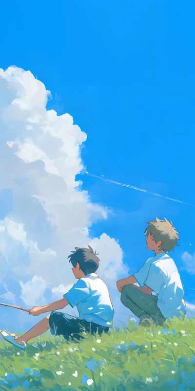 Anime Summer Meadow 8K Ultra HD Phone Wallpaper