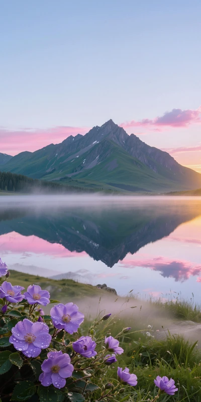 Mountain Lake Landscape 8K Desktop Wallpaper