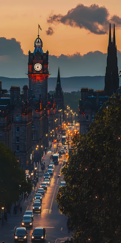 British Cityscape Clock Tower 8K Ultra HD Phone Wallpaper