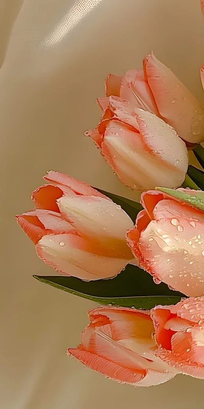 Botanical Pink Tulips 8K Ultra HD Phone Wallpaper