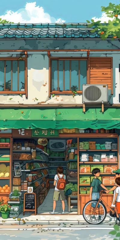 Korean Street Market 8K Ultra HD Phone Wallpaper